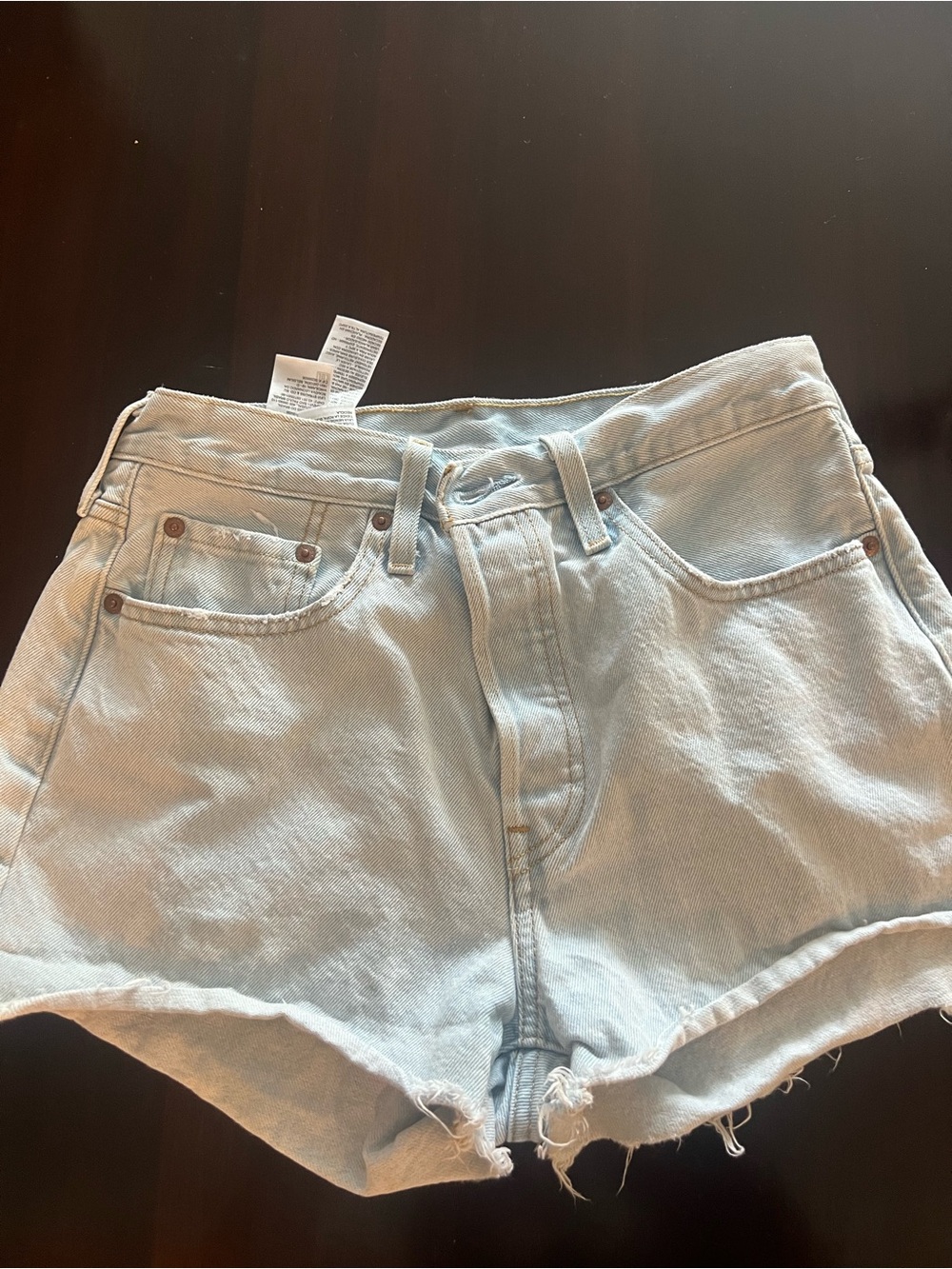 Levi's Light Blue High-Rise Denim Shorts